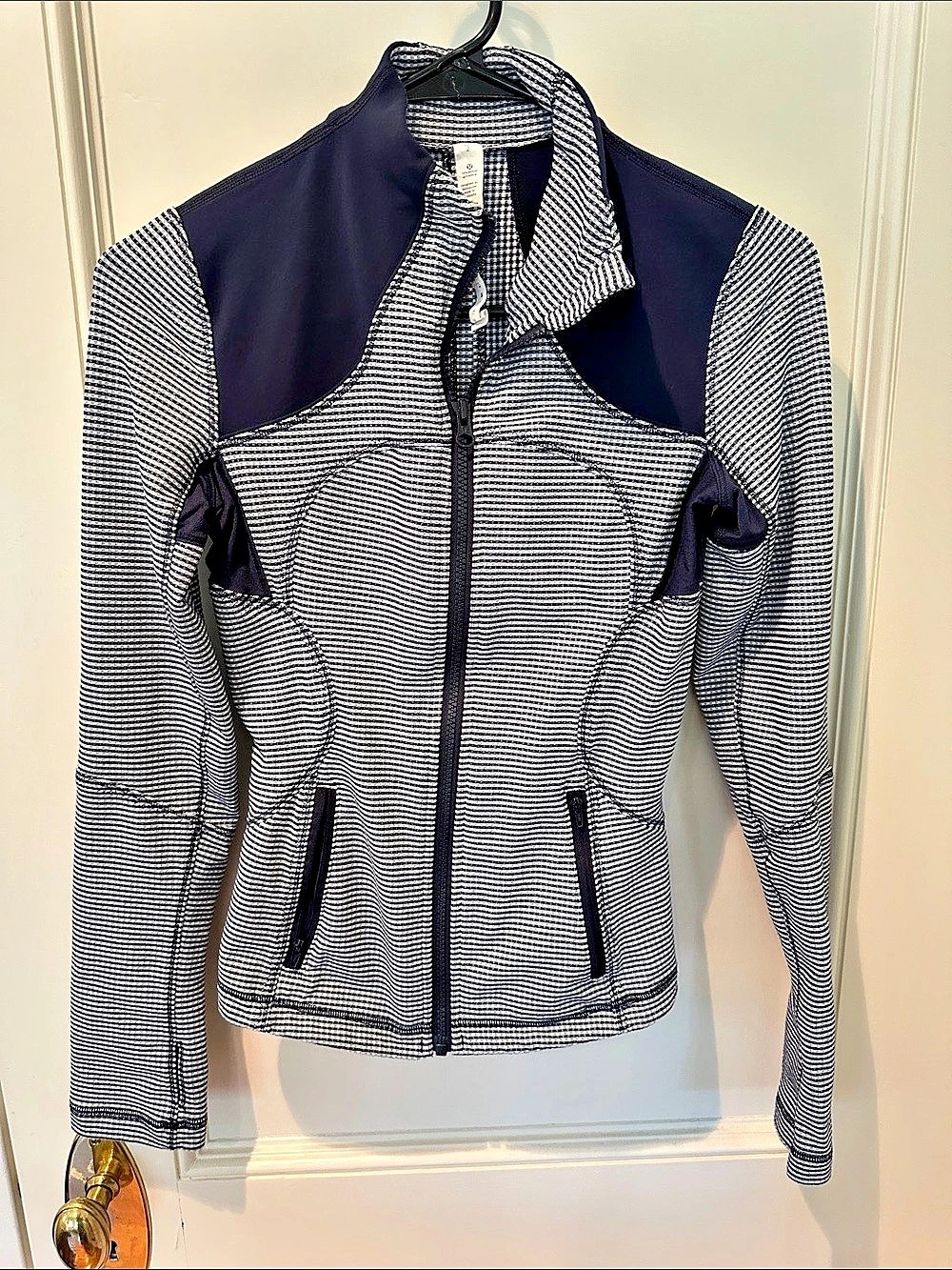 lululemon Blue & White Define Jacket Women's Houndstooth Size 2